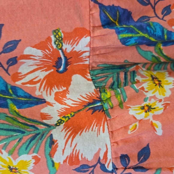 GAP Kids Girls Pink Tropical Floral Tiered Dress Size Small 6/7‎ Luau Cotton - Picture 7 of 13